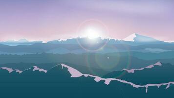 sunset mountains image vector