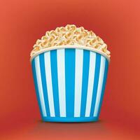 full of popcorn bucket vector