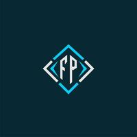 FP initial monogram logo with square style design vector