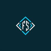 FS initial monogram logo with square style design vector