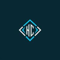 HC initial monogram logo with square style design vector