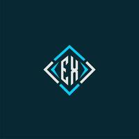 EX initial monogram logo with square style design vector