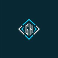 GH initial monogram logo with square style design vector