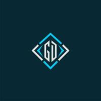 GD initial monogram logo with square style design vector