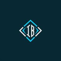 logotipo de monograma inicial ib con diseño de estilo cuadrado vector