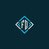 FQ initial monogram logo with square style design vector