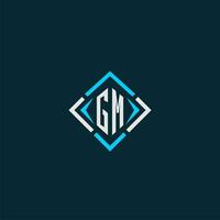GM initial monogram logo with square style design vector