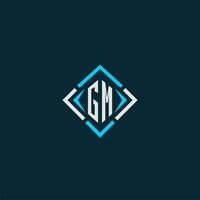 logotipo de monograma inicial gm con diseño de estilo cuadrado vector