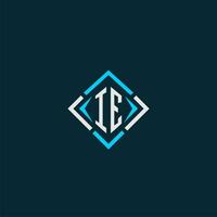 IE initial monogram logo with square style design vector