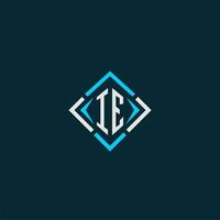 IE initial monogram logo with square style design vector