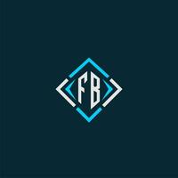FB initial monogram logo with square style design vector
