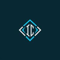 IC initial monogram logo with square style design vector
