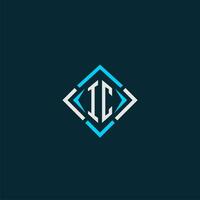 IC initial monogram logo with square style design vector