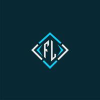 logotipo de monograma inicial de fl con diseño de estilo cuadrado vector