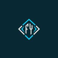 FY initial monogram logo with square style design vector