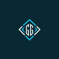 GG initial monogram logo with square style design vector
