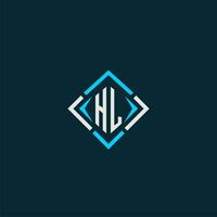 HL initial monogram logo with square style design vector