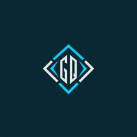 GQ initial monogram logo with square style design vector