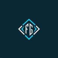 FG initial monogram logo with square style design vector