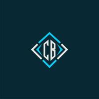 CB initial monogram logo with square style design vector