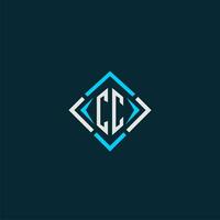 CC initial monogram logo with square style design vector