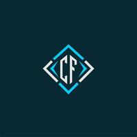 CF initial monogram logo with square style design vector