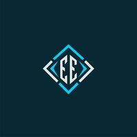EE initial monogram logo with square style design vector
