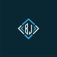 BJ initial monogram logo with square style design vector