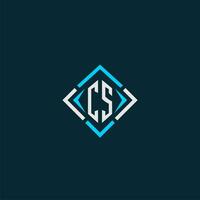 CS initial monogram logo with square style design vector