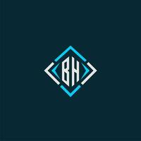 BH initial monogram logo with square style design vector