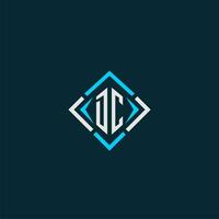 DC initial monogram logo with square style design vector