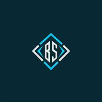 BS initial monogram logo with square style design vector