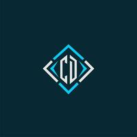 CD initial monogram logo with square style design vector