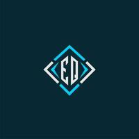 logotipo de monograma inicial eq con diseño de estilo cuadrado vector