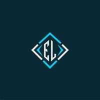 EL initial monogram logo with square style design vector