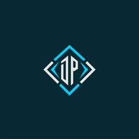 DP initial monogram logo with square style design vector