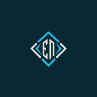 EN initial monogram logo with square style design vector