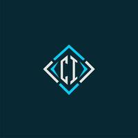 CI initial monogram logo with square style design vector