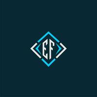 EF initial monogram logo with square style design vector