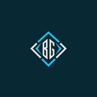 BG initial monogram logo with square style design vector