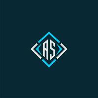 AS initial monogram logo with square style design vector