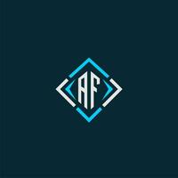 AF initial monogram logo with square style design vector