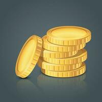 stack of gold coins vector