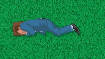 business man on grass vector