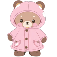 bebé oso usa rosado invierno atuendo en festivo fiesta ,ai generativo png