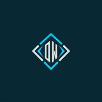 OW initial monogram logo with square style design vector