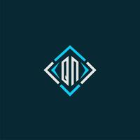 QN initial monogram logo with square style design vector