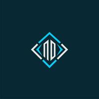 NO initial monogram logo with square style design vector