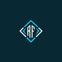 RF initial monogram logo with square style design vector