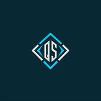 QS initial monogram logo with square style design vector